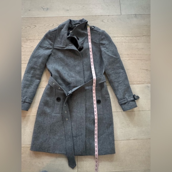 Burberry London Gray Wool & Cashmere Belted Trench Dress Coat - Picture 4 of 13